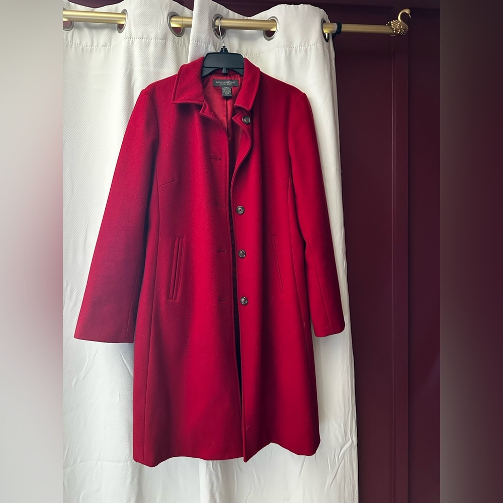 Banana Republic Wool Red Coat
